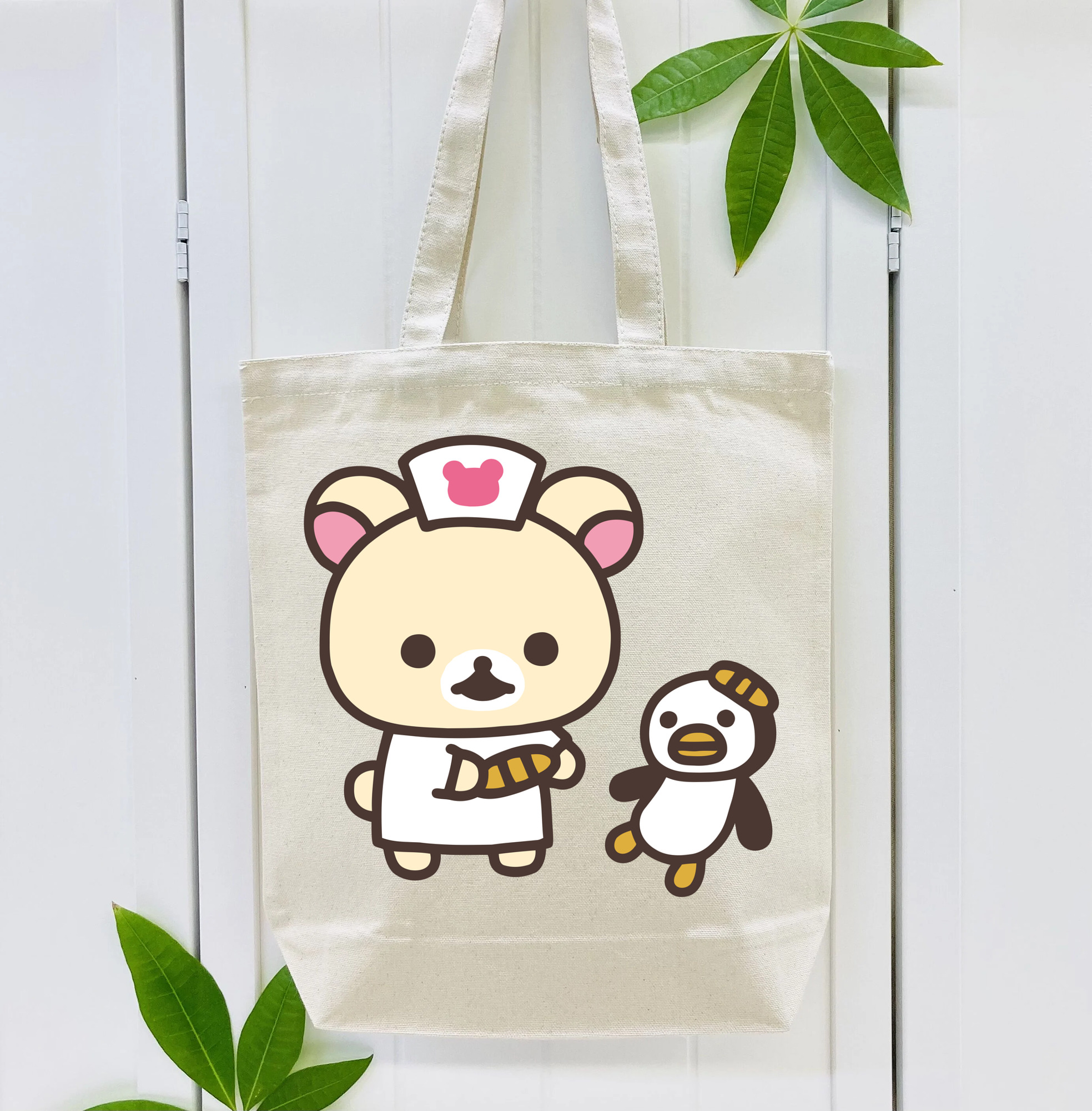 リラックマ リラックマ キイロイトリ Rilakkuma Korilakkuma Kiiroitori 縦型キャンバス生地手提げバッグ　トートバッグ