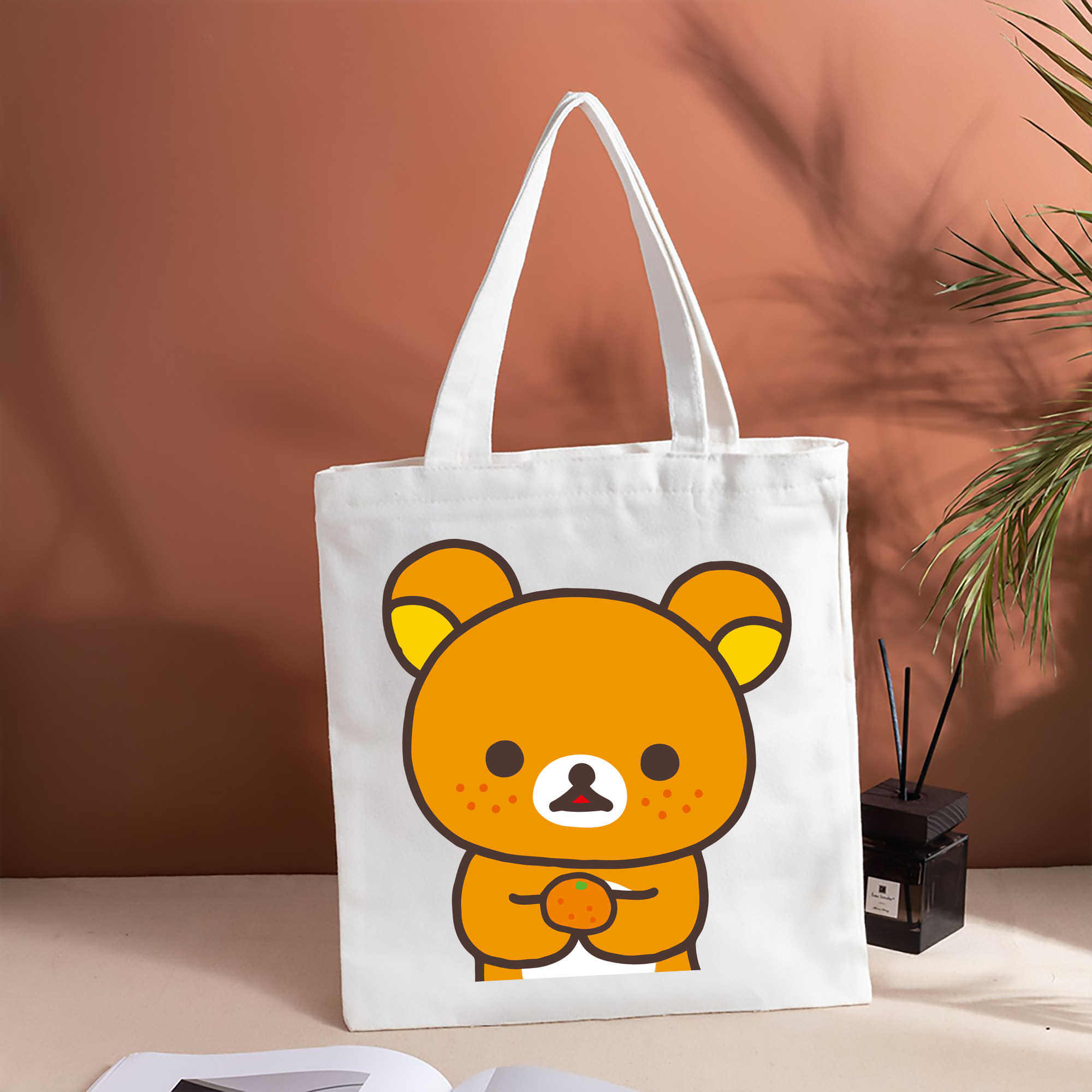 リラックマ リラックマ キイロイトリ Rilakkuma Korilakkuma Kiiroitori 縦型キャンバス生地手提げバッグ　トートバッグ