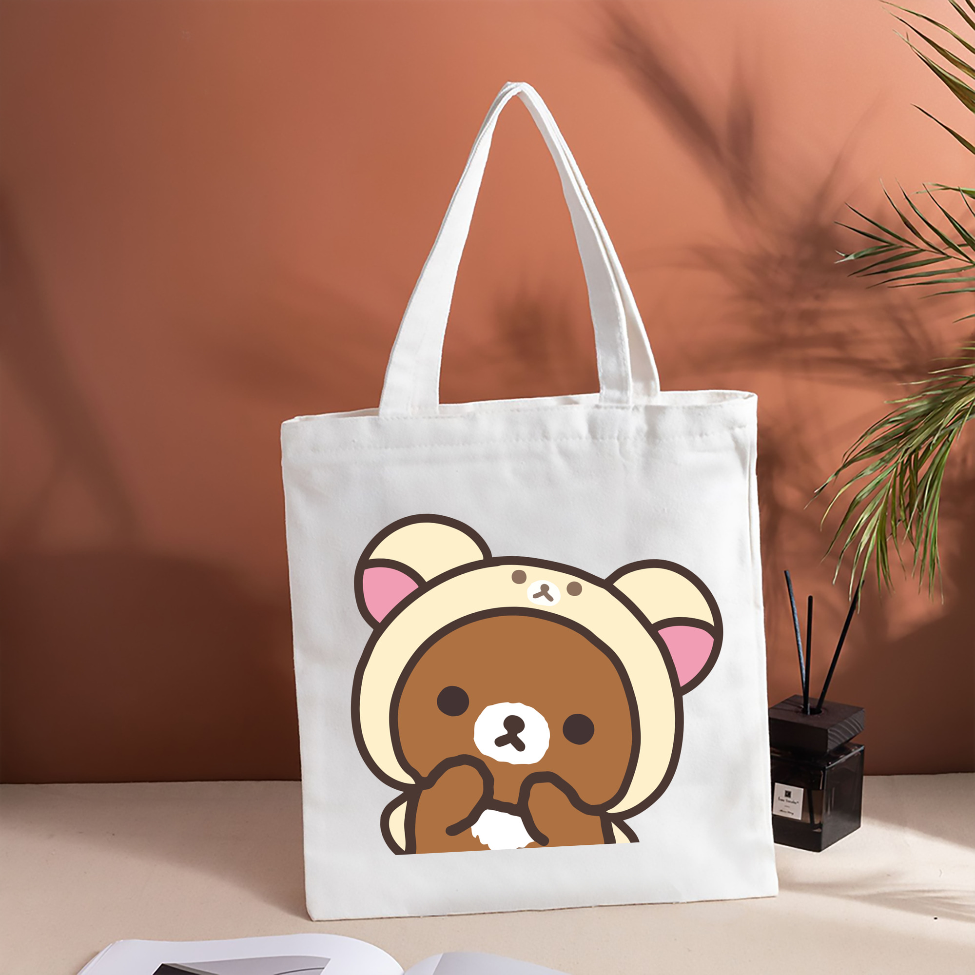リラックマ リラックマ キイロイトリ Rilakkuma Korilakkuma Kiiroitori 縦型キャンバス生地手提げバッグ　トートバッグ