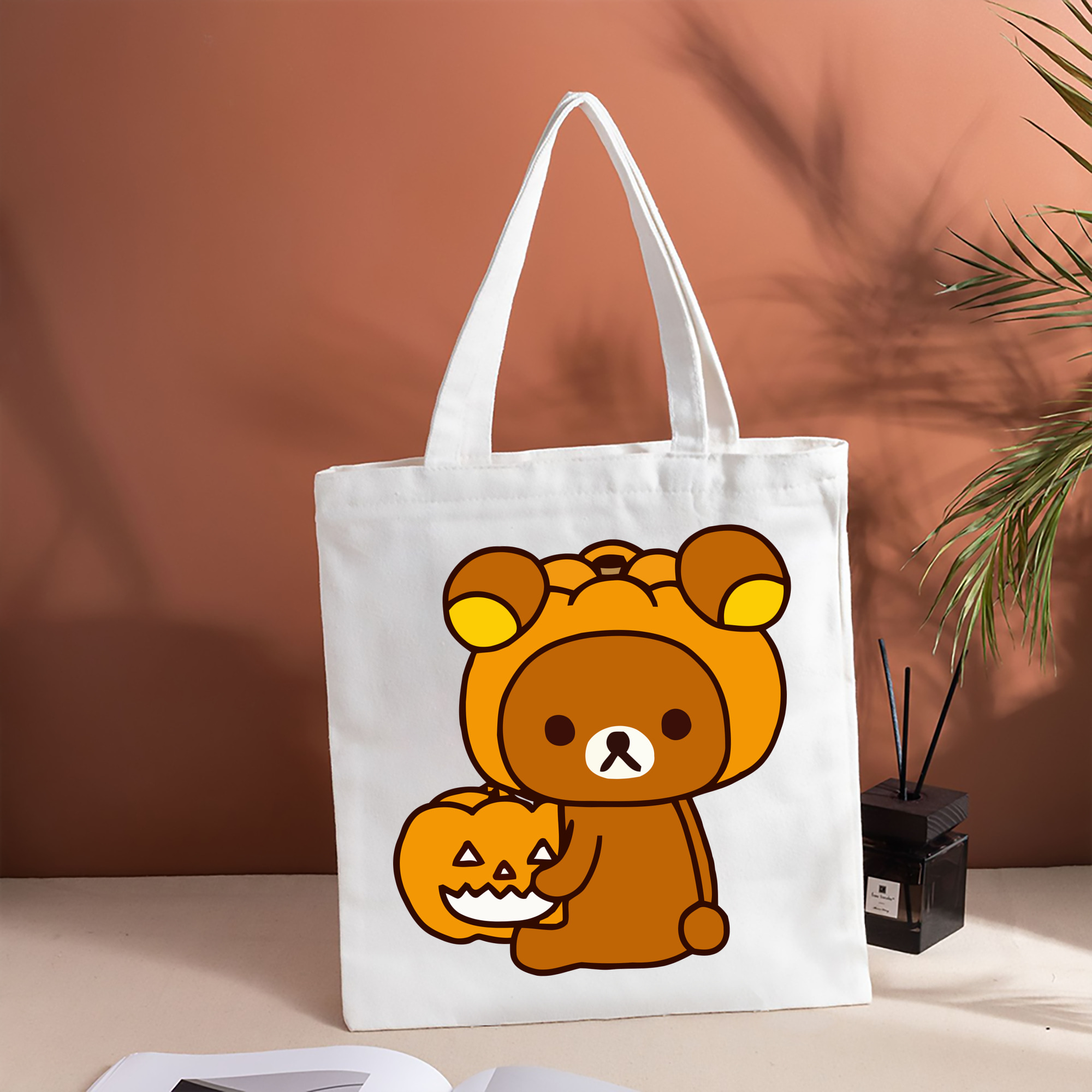 リラックマ リラックマ キイロイトリ Rilakkuma Korilakkuma Kiiroitori 縦型キャンバス生地手提げバッグ　トートバッグ