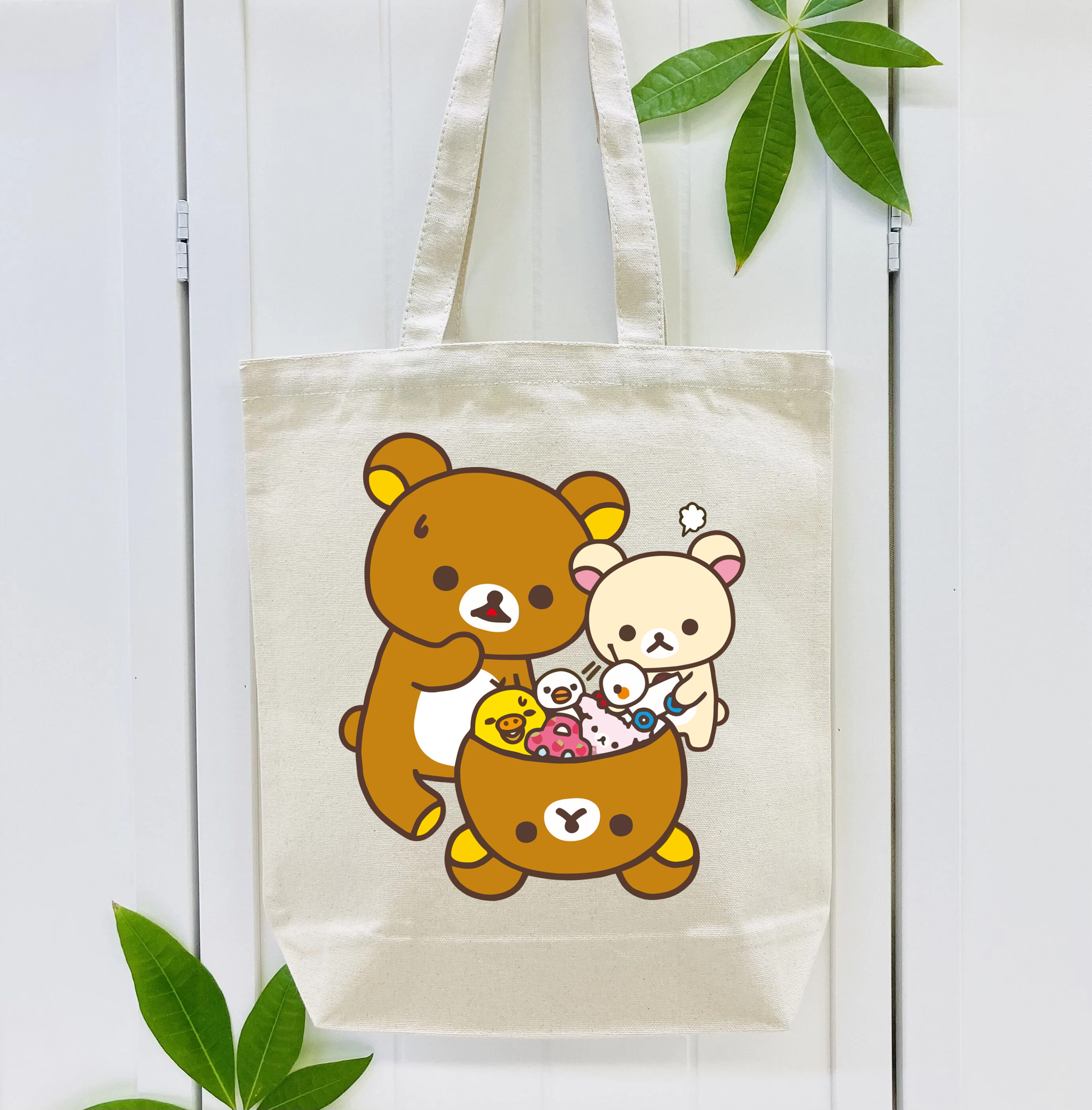 リラックマ リラックマ キイロイトリ Rilakkuma Korilakkuma Kiiroitori 縦型キャンバス生地手提げバッグ　トートバッグ