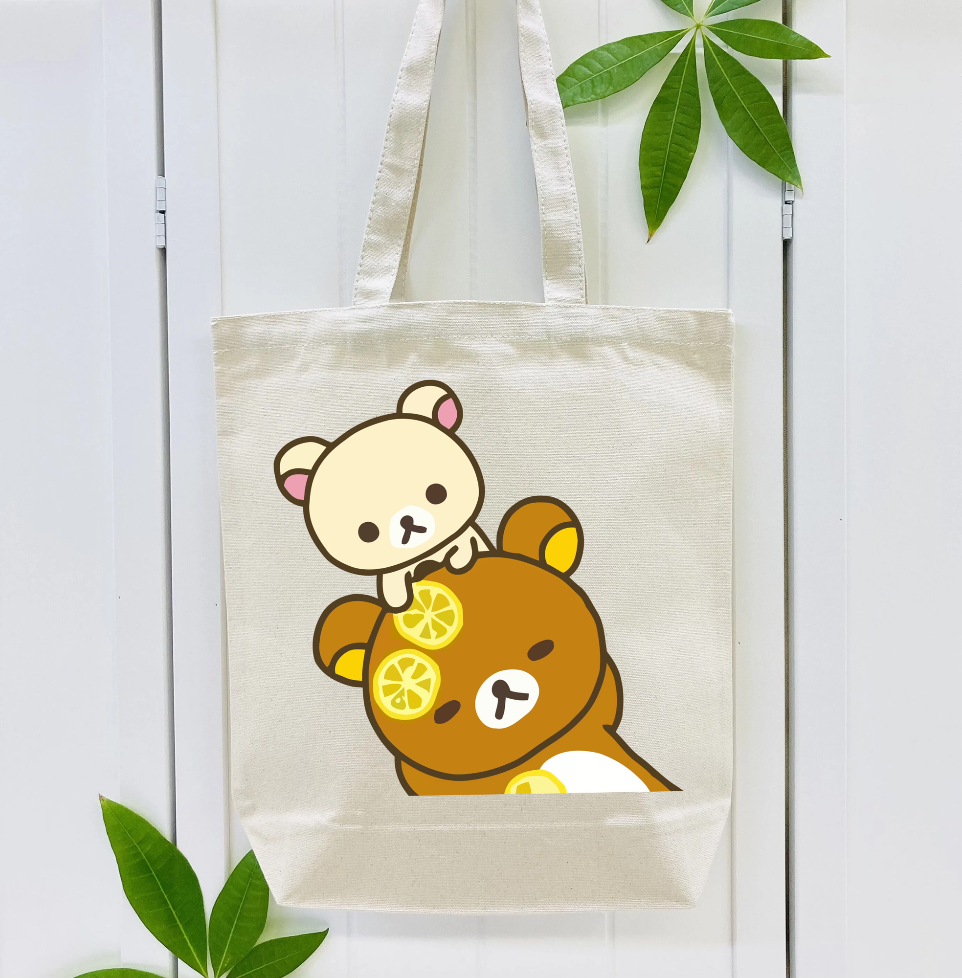 リラックマ リラックマ キイロイトリ Rilakkuma Korilakkuma Kiiroitori 縦型キャンバス生地手提げバッグ　トートバッグ