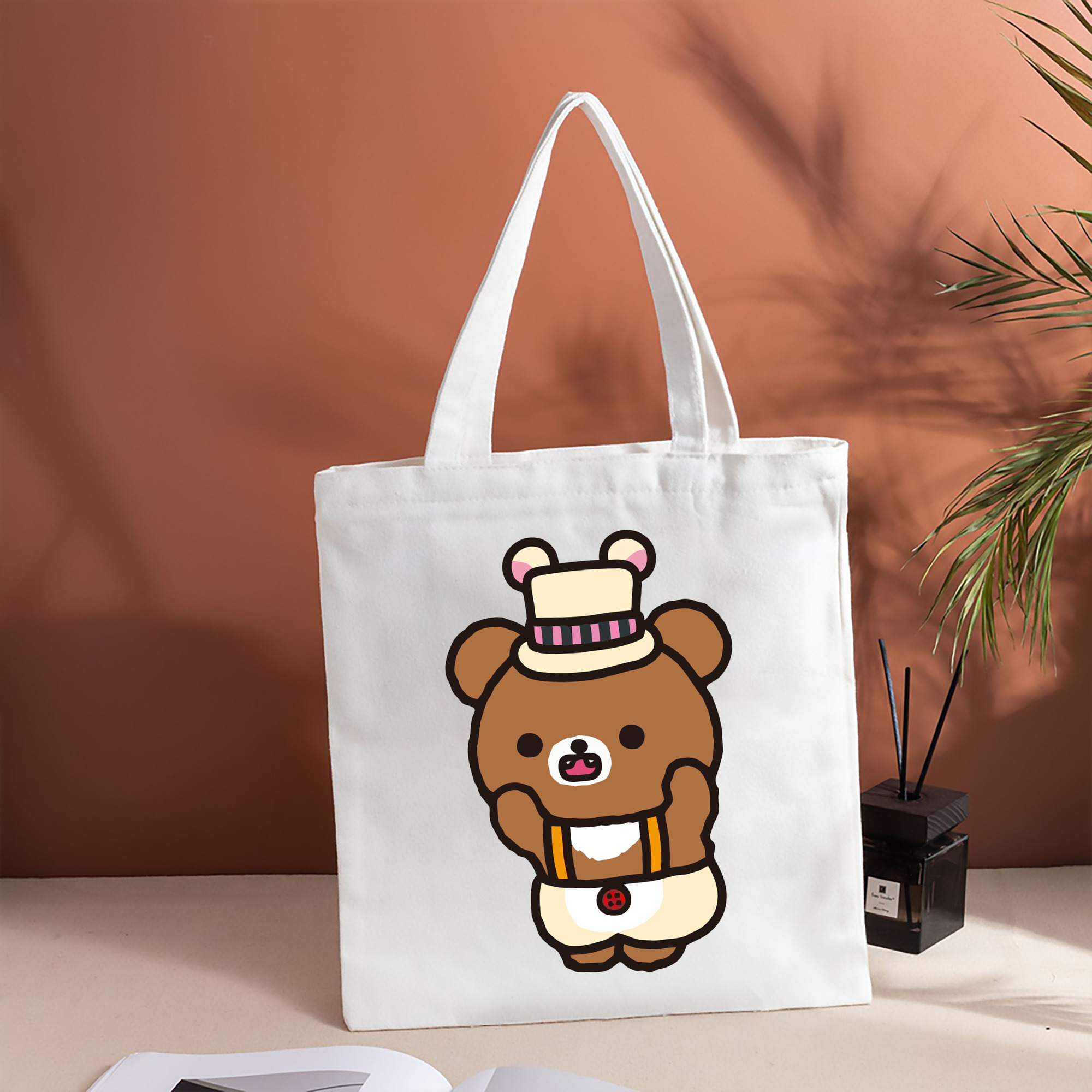リラックマ リラックマ キイロイトリ Rilakkuma Korilakkuma Kiiroitori 縦型キャンバス生地手提げバッグ　トートバッグ