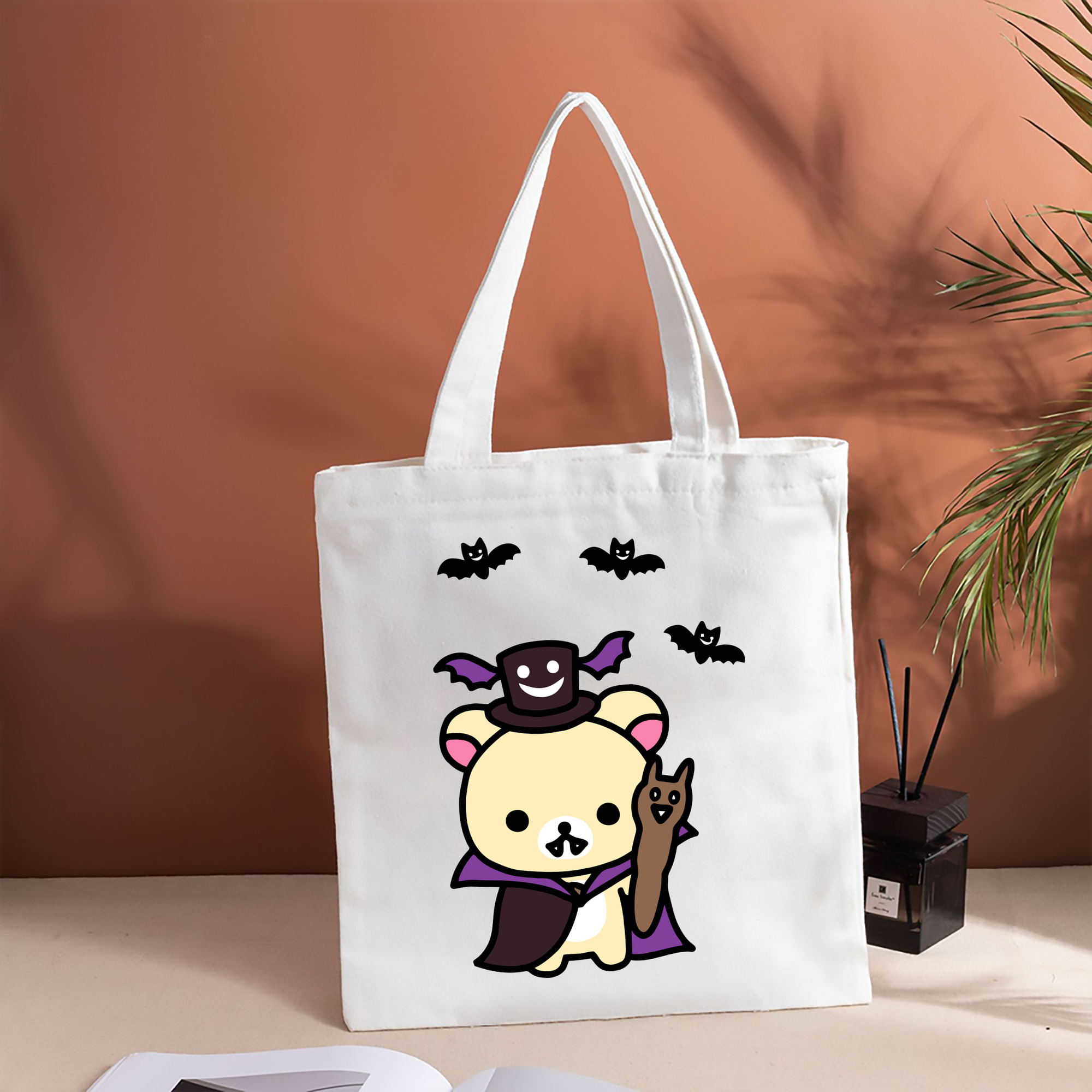 リラックマ リラックマ キイロイトリ Rilakkuma Korilakkuma Kiiroitori 縦型キャンバス生地手提げバッグ　トートバッグ