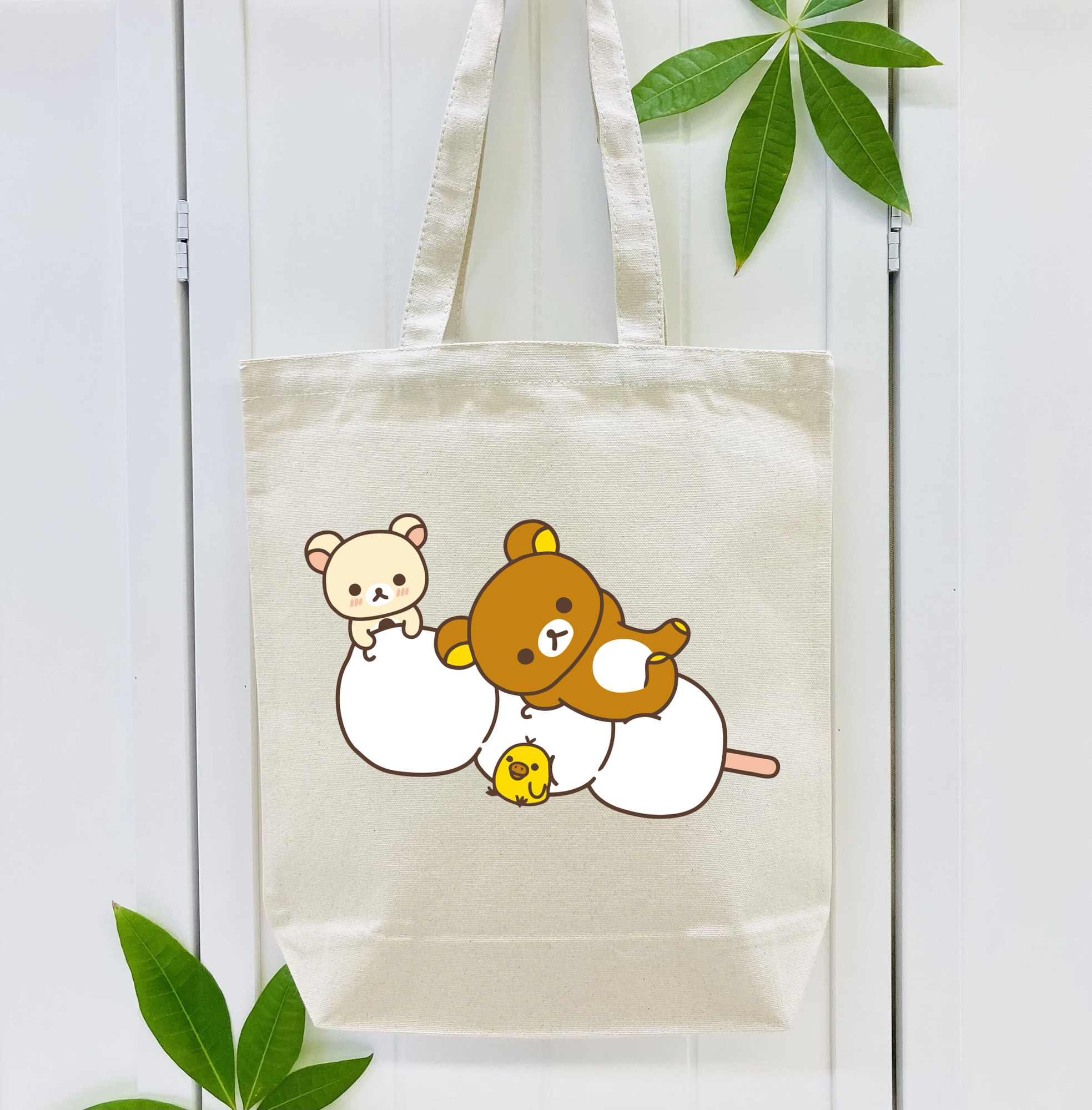 リラックマ リラックマ キイロイトリ Rilakkuma Korilakkuma Kiiroitori 縦型キャンバス生地手提げバッグ　トートバッグ