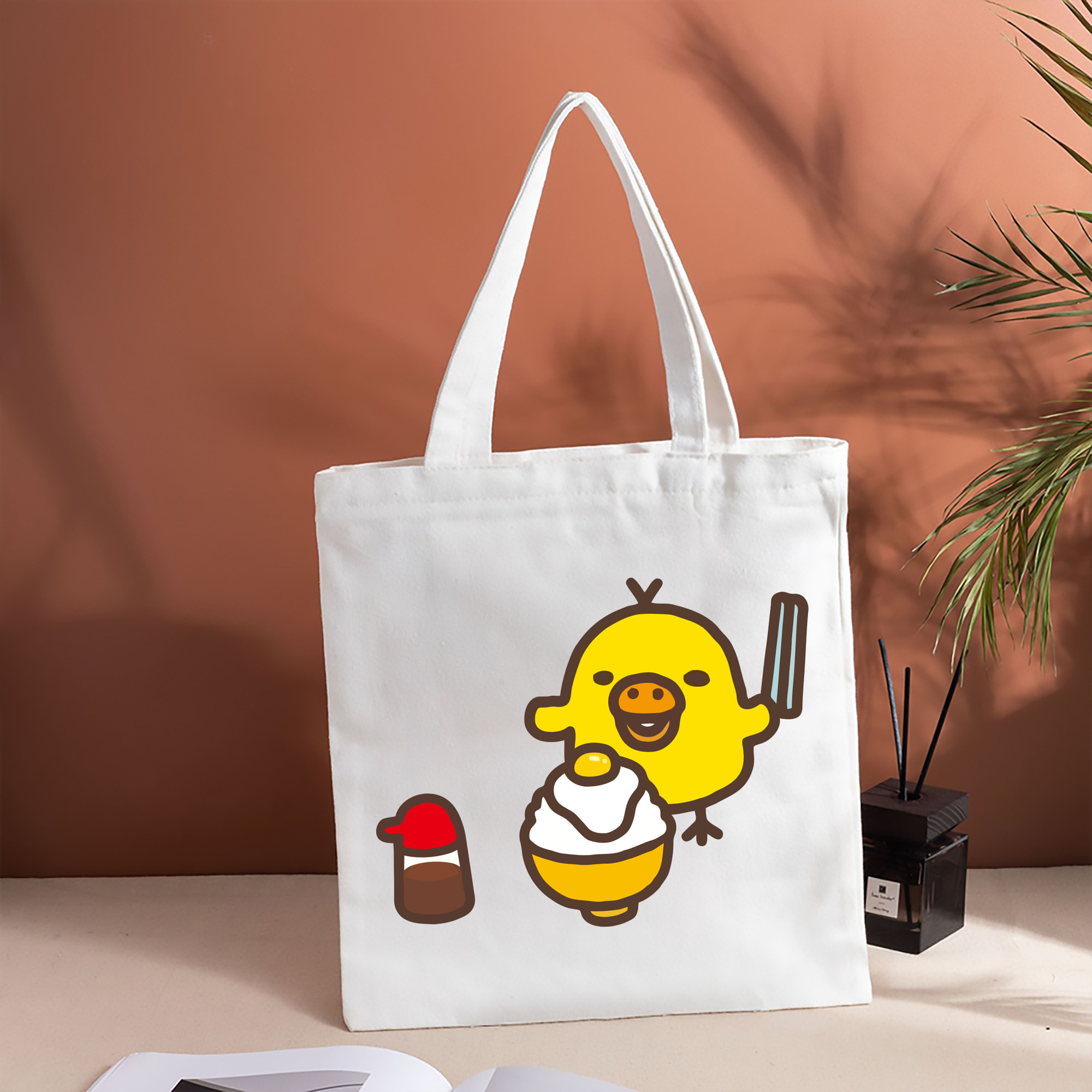 リラックマ リラックマ キイロイトリ Rilakkuma Korilakkuma Kiiroitori 縦型キャンバス生地手提げバッグ　トートバッグ