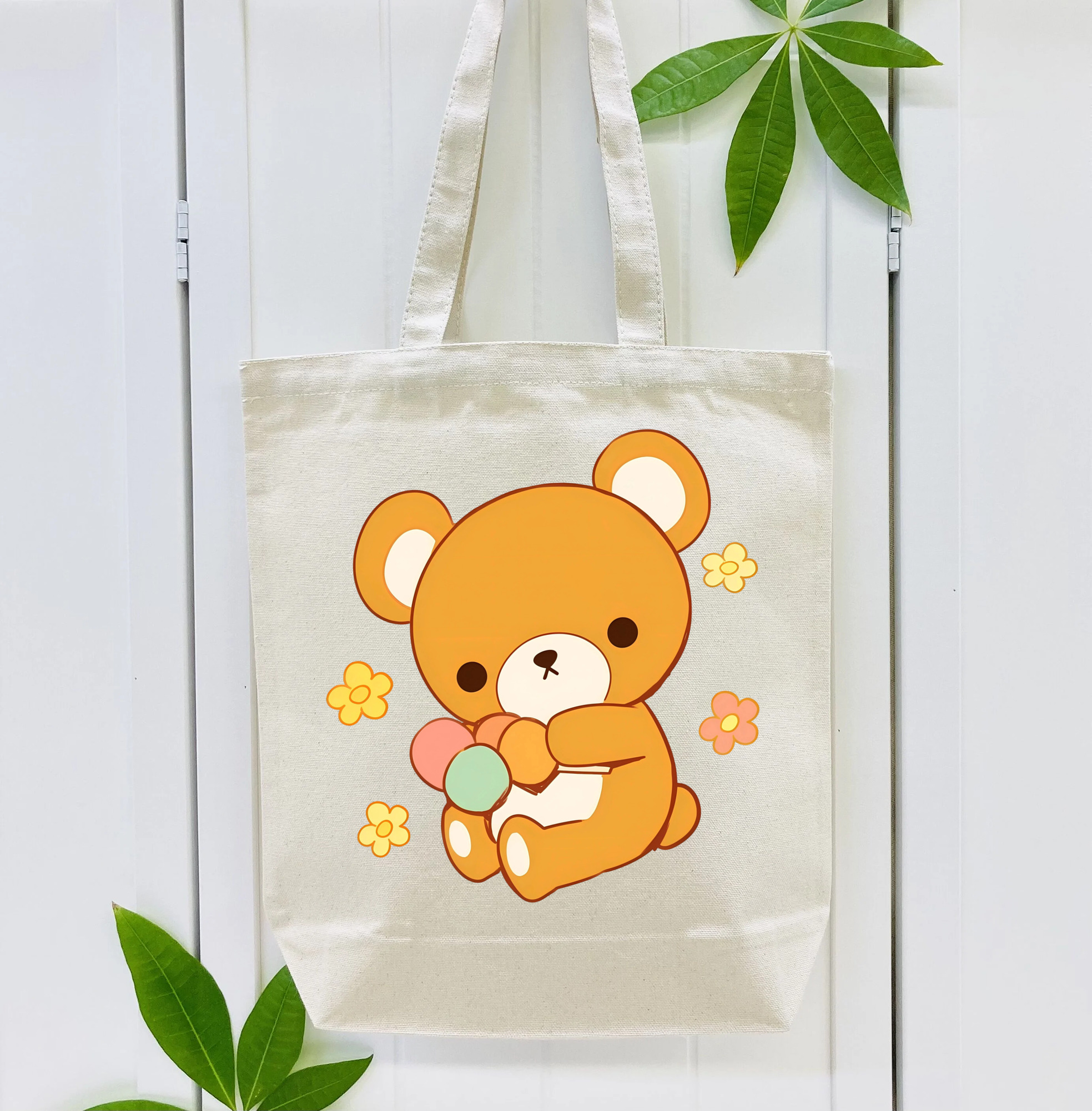 リラックマ リラックマ キイロイトリ Rilakkuma Korilakkuma Kiiroitori 縦型キャンバス生地手提げバッグ　トートバッグ