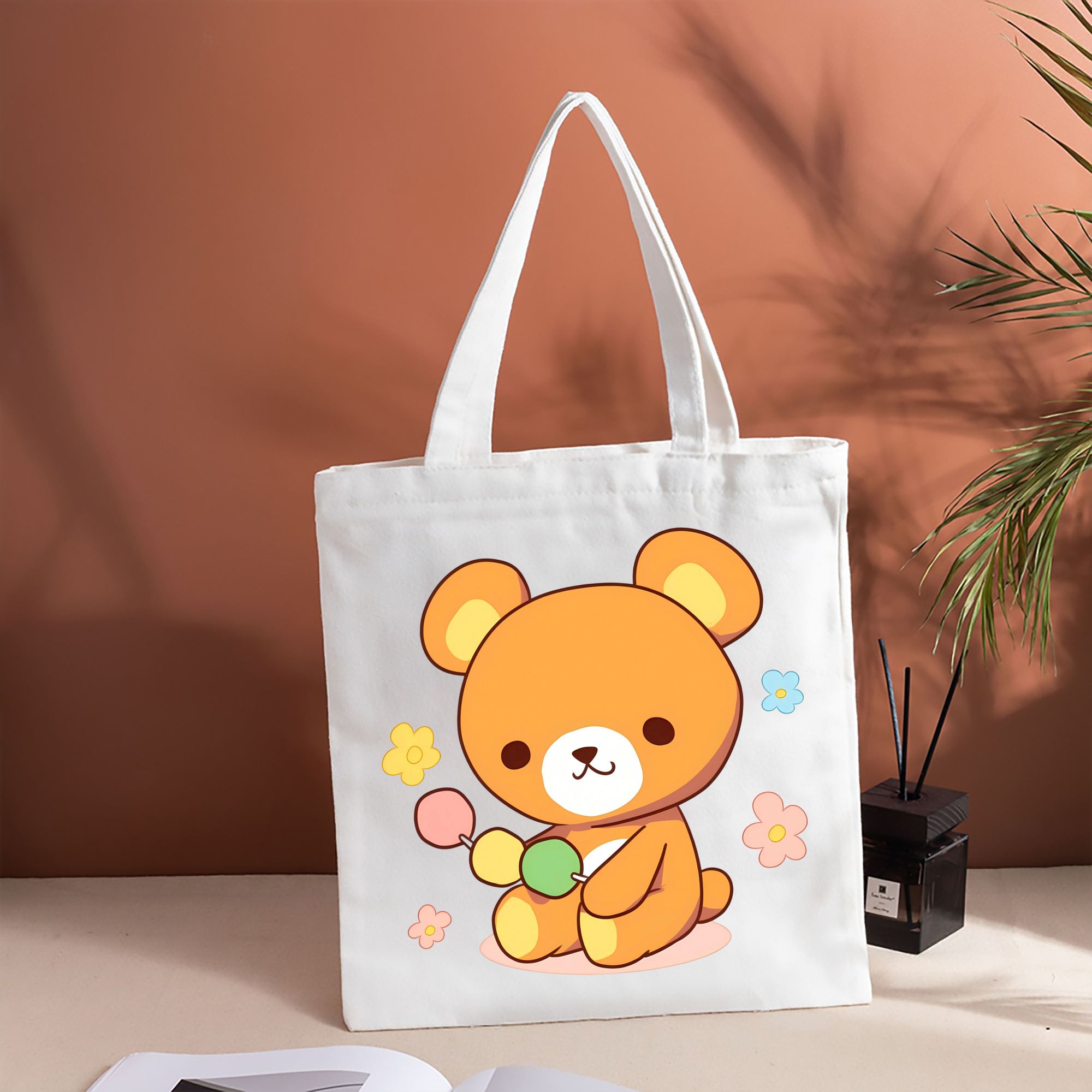 リラックマ リラックマ キイロイトリ Rilakkuma Korilakkuma Kiiroitori 縦型キャンバス生地手提げバッグ　トートバッグ