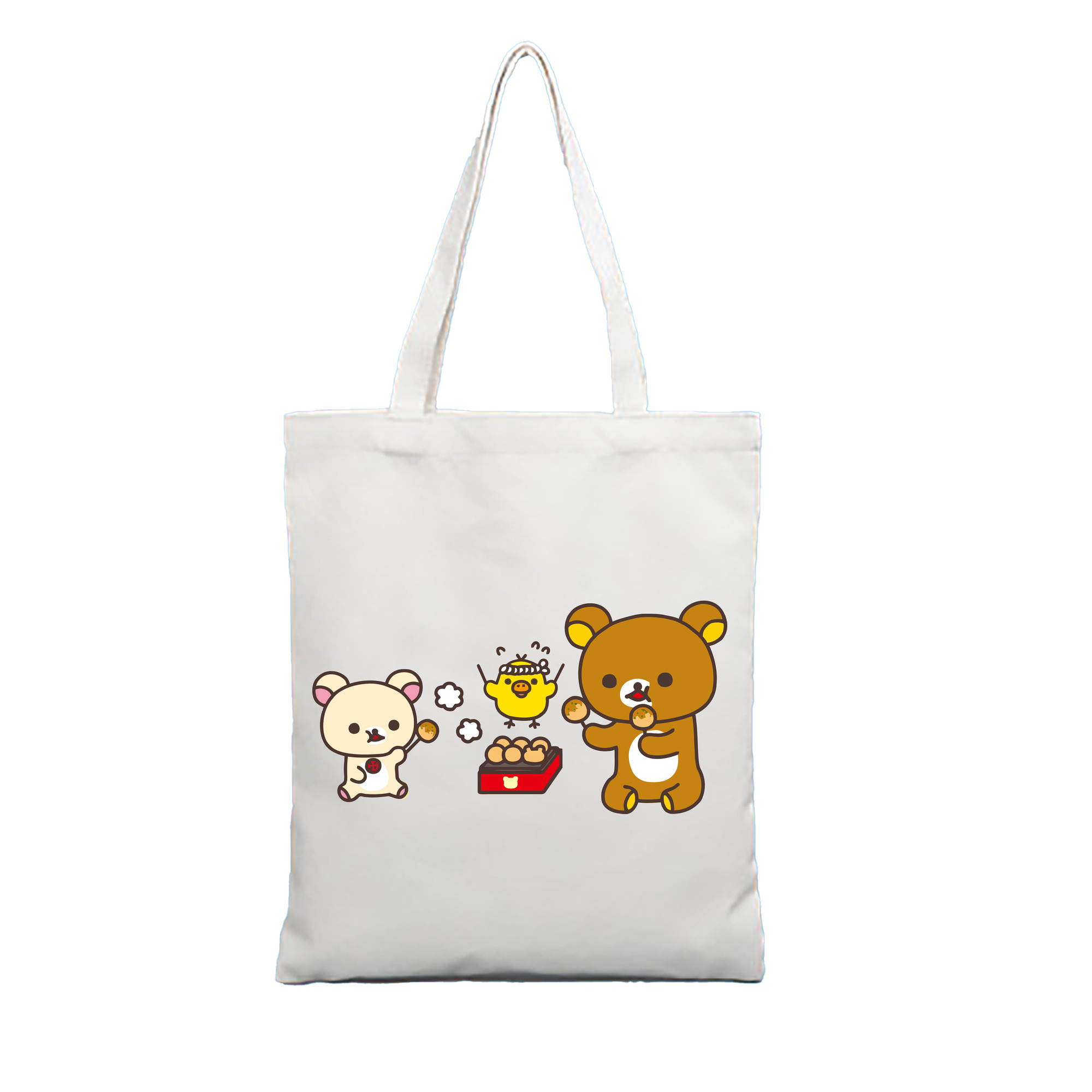 （画像用） リラックマ リラックマ キイロイトリ Rilakkuma Korilakkuma Kiiroitori 縦型キャンバス生地手提げバッグ　トートバッグ
