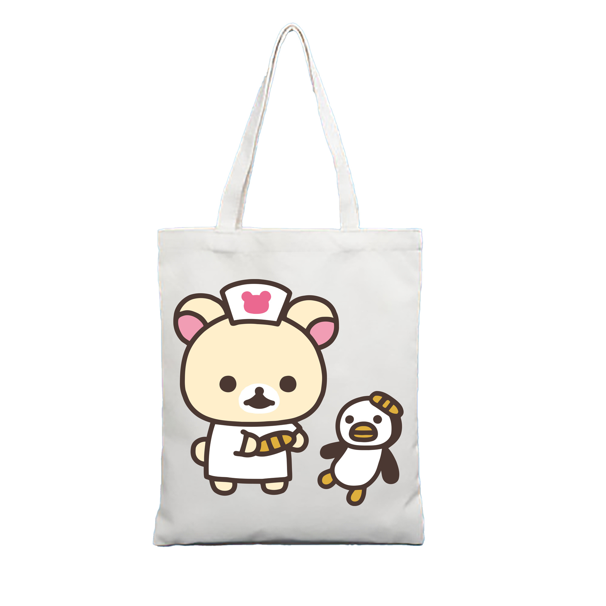 （画像用） リラックマ リラックマ キイロイトリ Rilakkuma Korilakkuma Kiiroitori 縦型キャンバス生地手提げバッグ　トートバッグ
