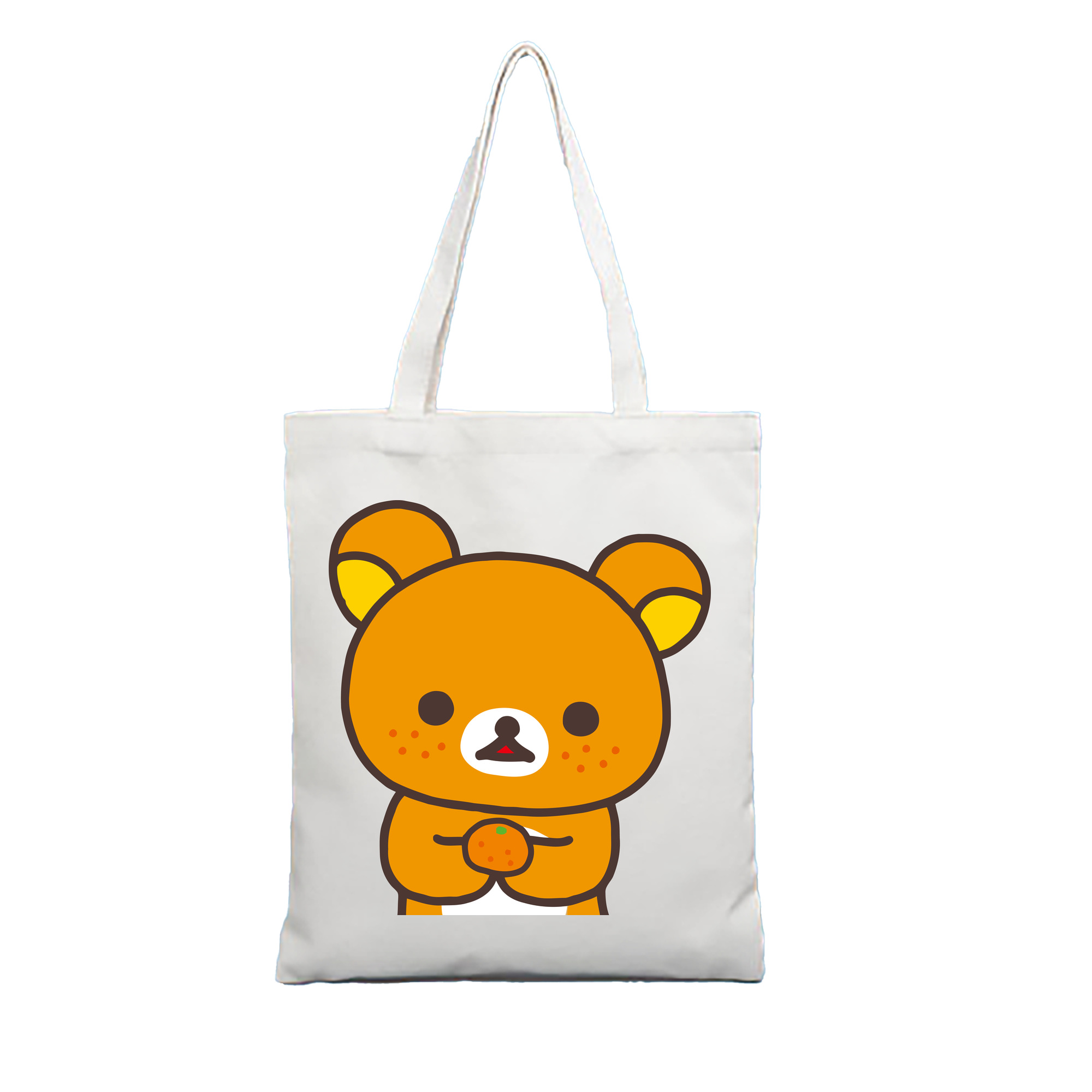 （画像用） リラックマ リラックマ キイロイトリ Rilakkuma Korilakkuma Kiiroitori 縦型キャンバス生地手提げバッグ　トートバッグ