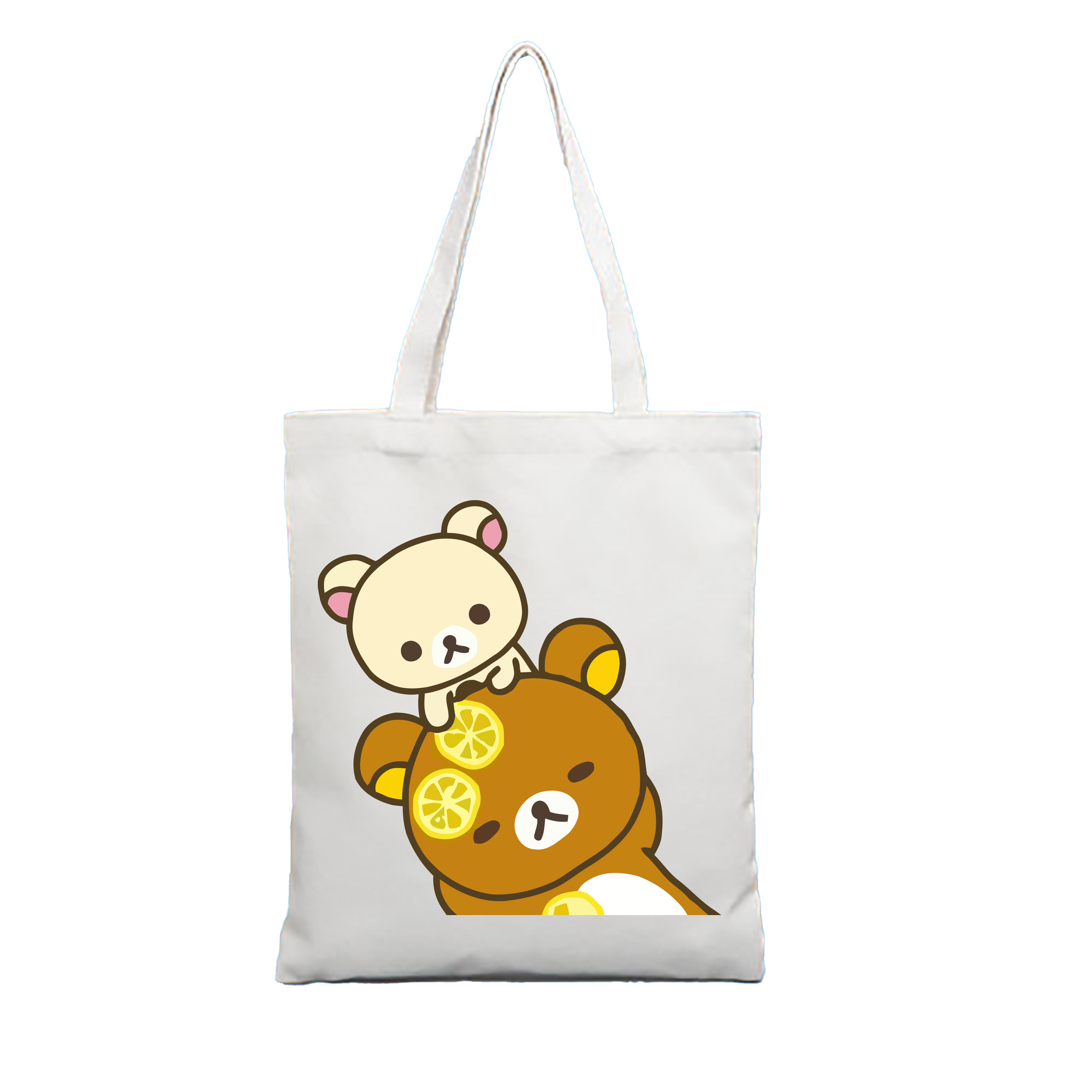 （画像用） リラックマ リラックマ キイロイトリ Rilakkuma Korilakkuma Kiiroitori 縦型キャンバス生地手提げバッグ　トートバッグ