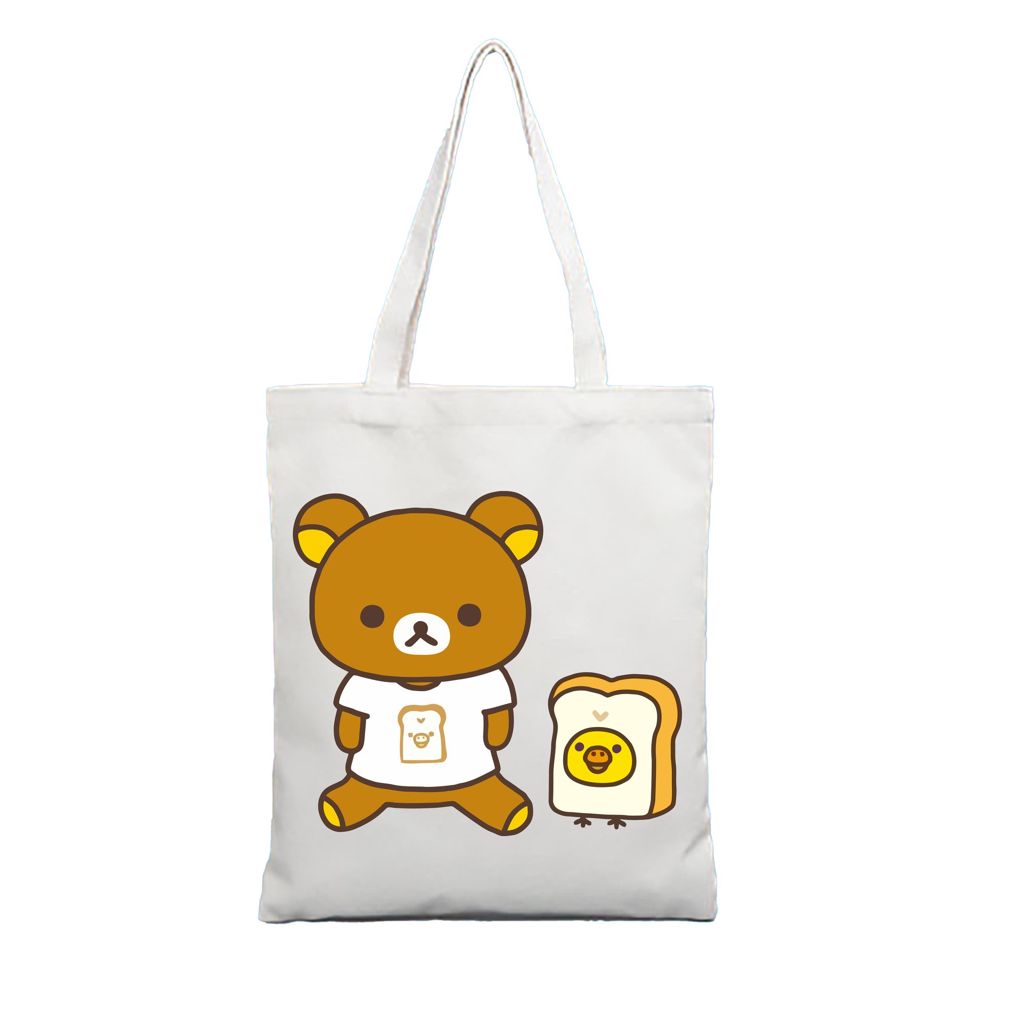 （画像用） リラックマ リラックマ キイロイトリ Rilakkuma Korilakkuma Kiiroitori 縦型キャンバス生地手提げバッグ　トートバッグ