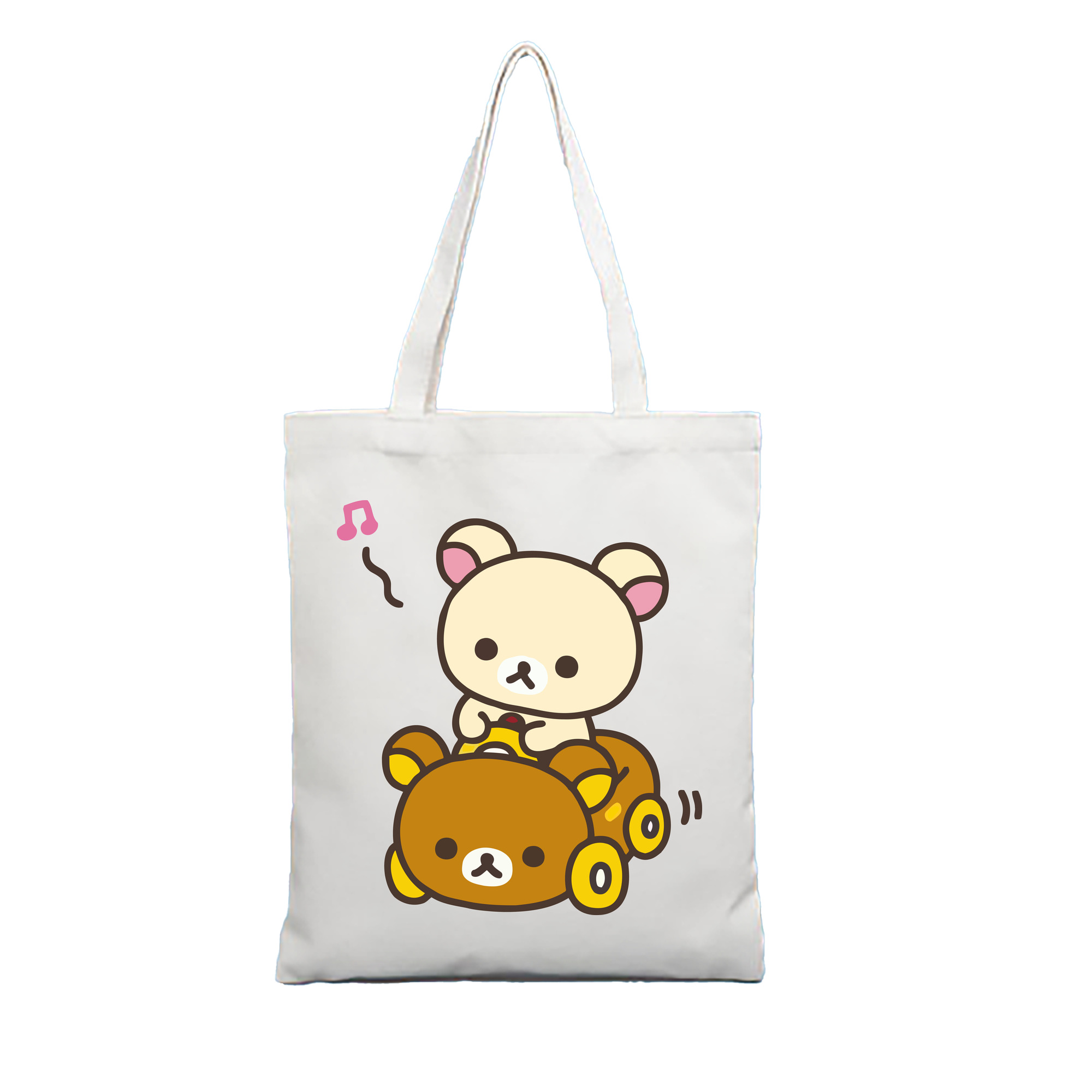 （画像用） リラックマ リラックマ キイロイトリ Rilakkuma Korilakkuma Kiiroitori 縦型キャンバス生地手提げバッグ　トートバッグ