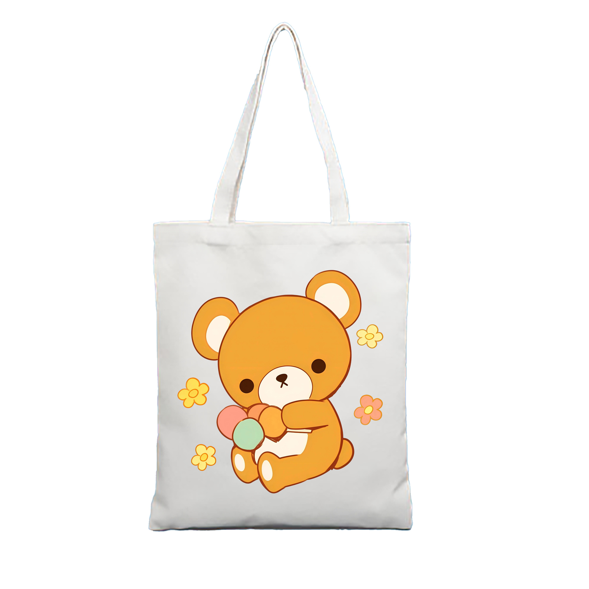 （画像用） リラックマ リラックマ キイロイトリ Rilakkuma Korilakkuma Kiiroitori 縦型キャンバス生地手提げバッグ　トートバッグ