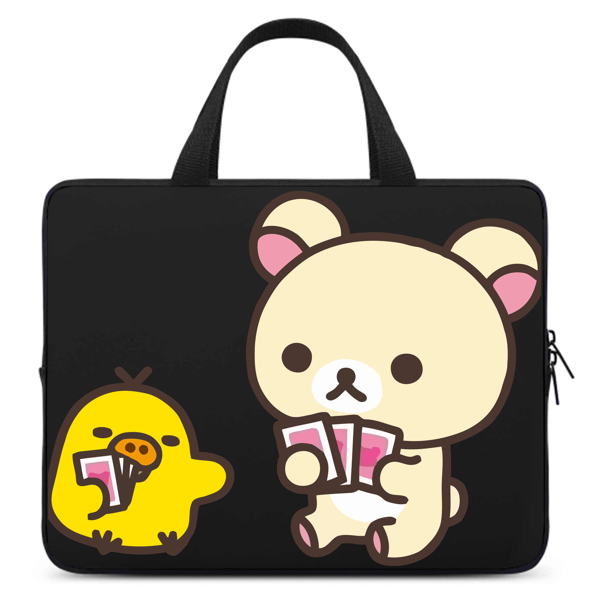 （画像用） リラックマ リラックマ キイロイトリ Rilakkuma Korilakkuma Kiiroitori 手提げノートパソコンバッグ