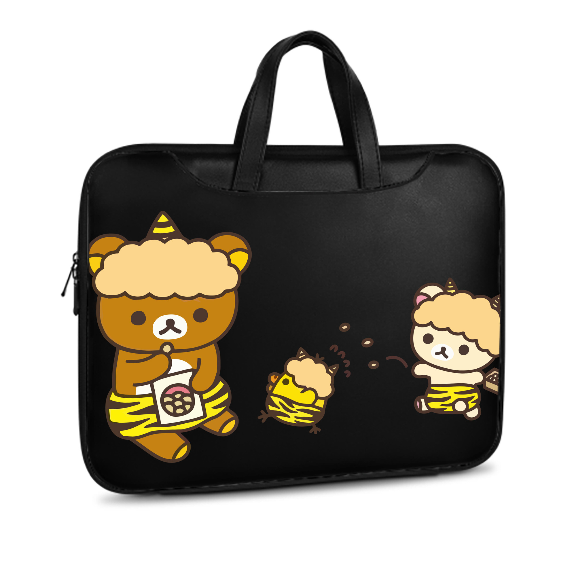 （画像用） リラックマ リラックマ キイロイトリ Rilakkuma Korilakkuma Kiiroitori レザーラップトップバッグ　ノートパソコンケース