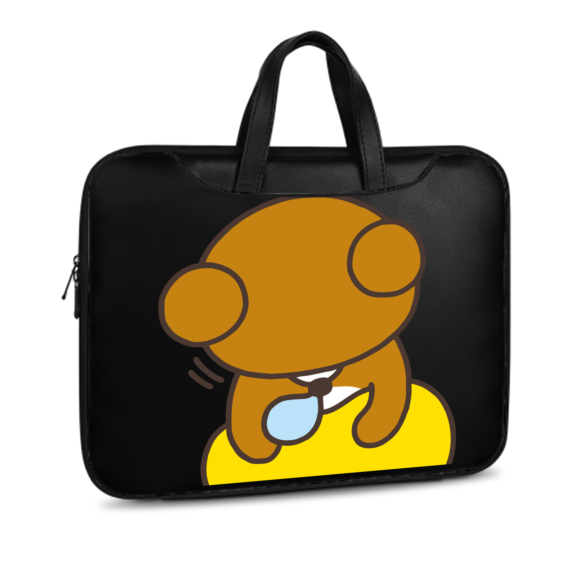 （画像用） リラックマ リラックマ キイロイトリ Rilakkuma Korilakkuma Kiiroitori レザーラップトップバッグ　ノートパソコンケース