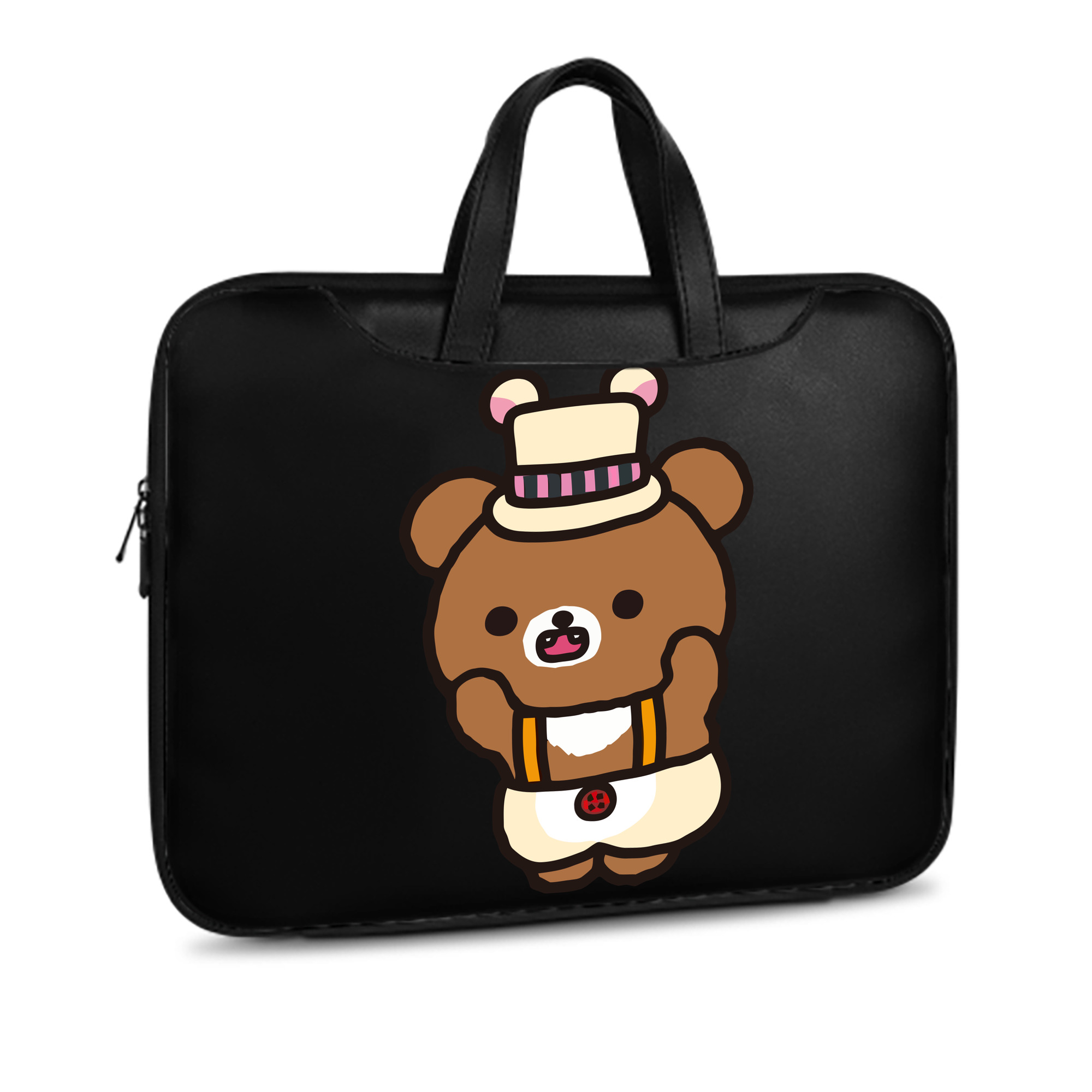 （画像用） リラックマ リラックマ キイロイトリ Rilakkuma Korilakkuma Kiiroitori レザーラップトップバッグ　ノートパソコンケース