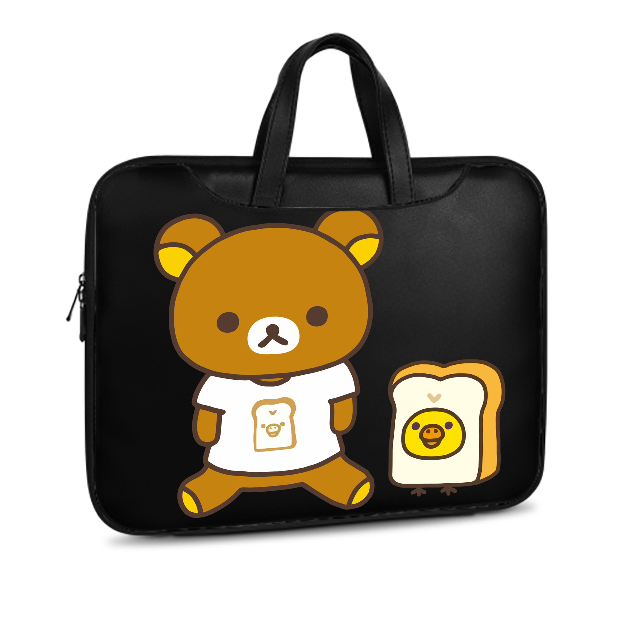 （画像用） リラックマ リラックマ キイロイトリ Rilakkuma Korilakkuma Kiiroitori レザーラップトップバッグ　ノートパソコンケース