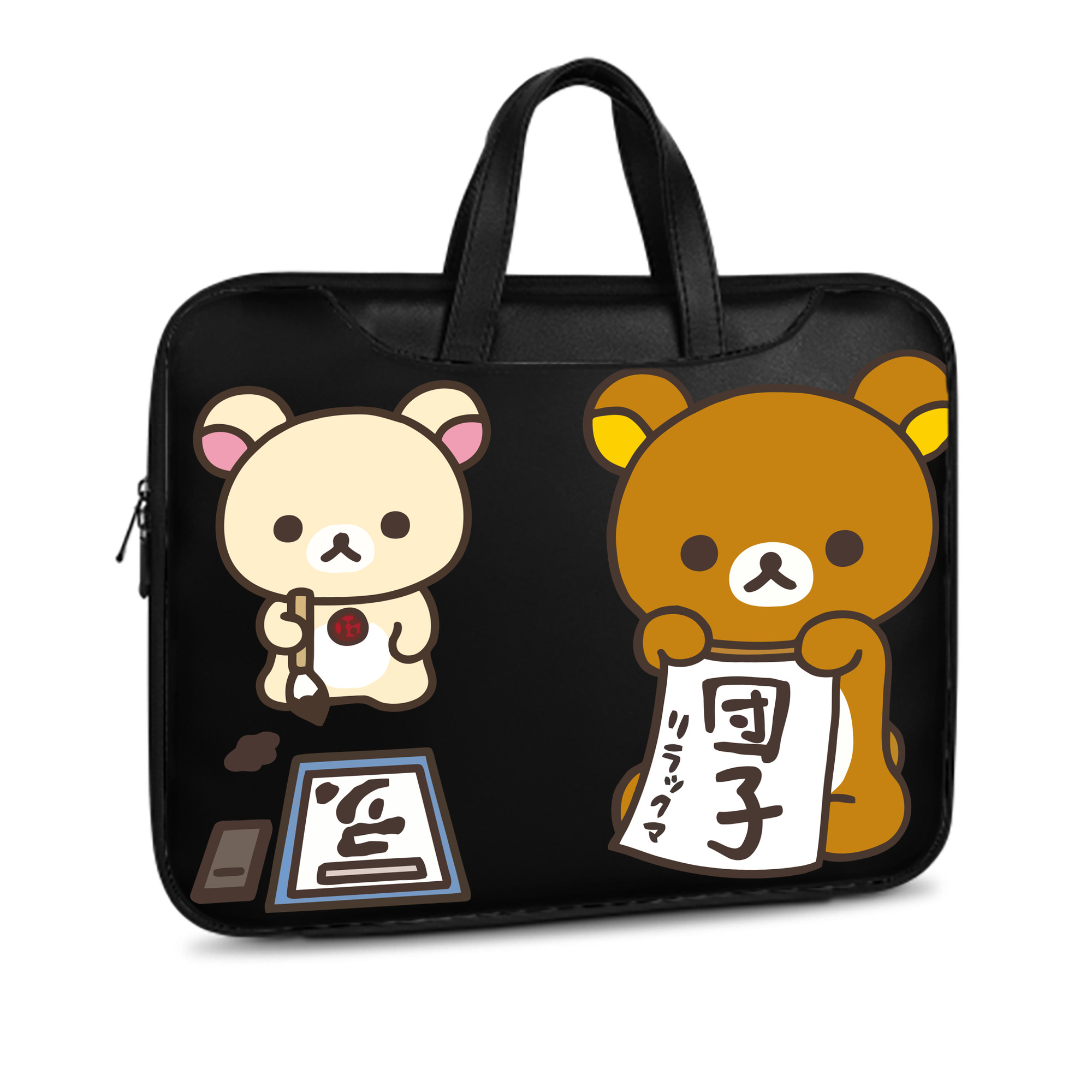 （画像用） リラックマ リラックマ キイロイトリ Rilakkuma Korilakkuma Kiiroitori レザーラップトップバッグ　ノートパソコンケース