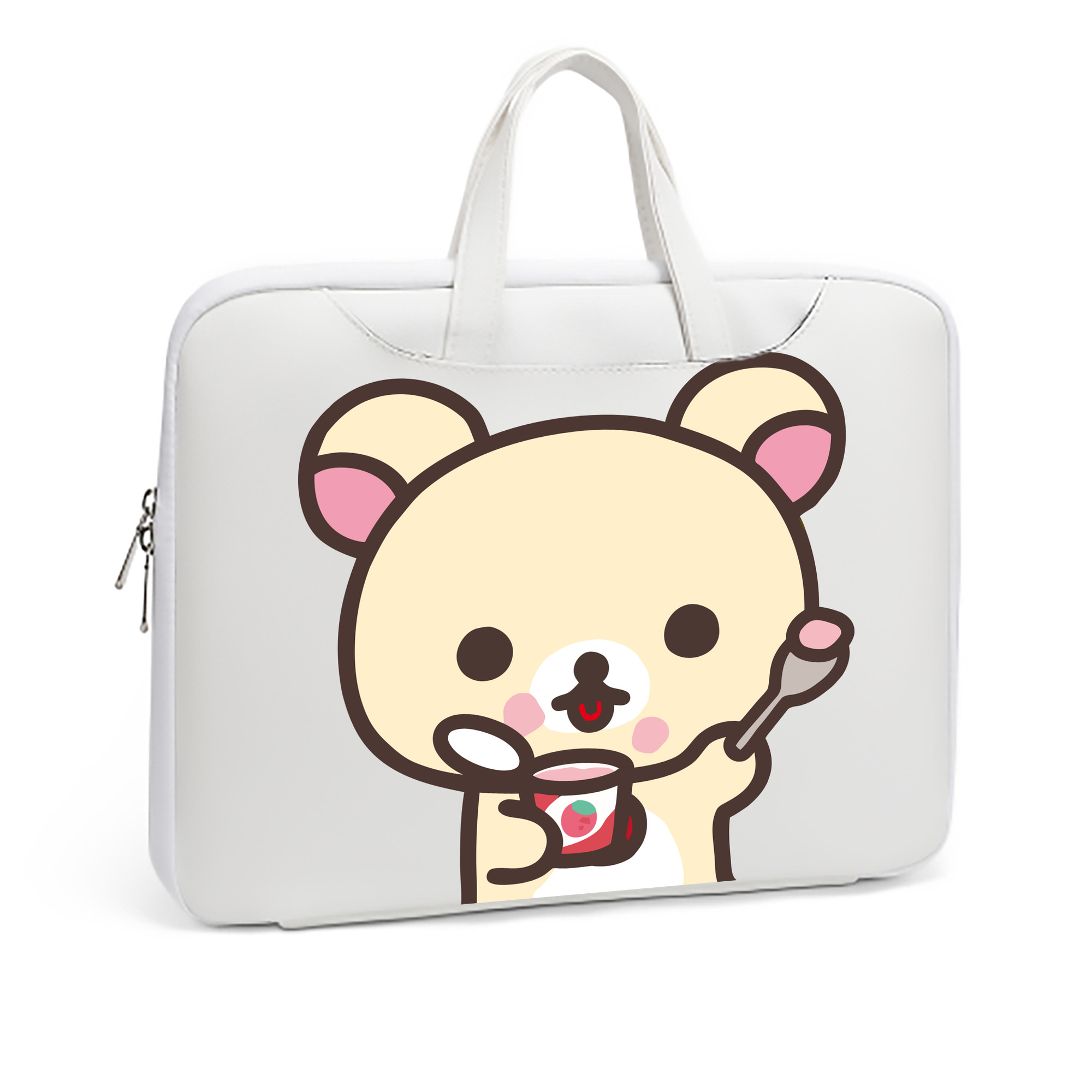 （画像用） リラックマ リラックマ キイロイトリ Rilakkuma Korilakkuma Kiiroitori レザーラップトップバッグ　ノートパソコンケース