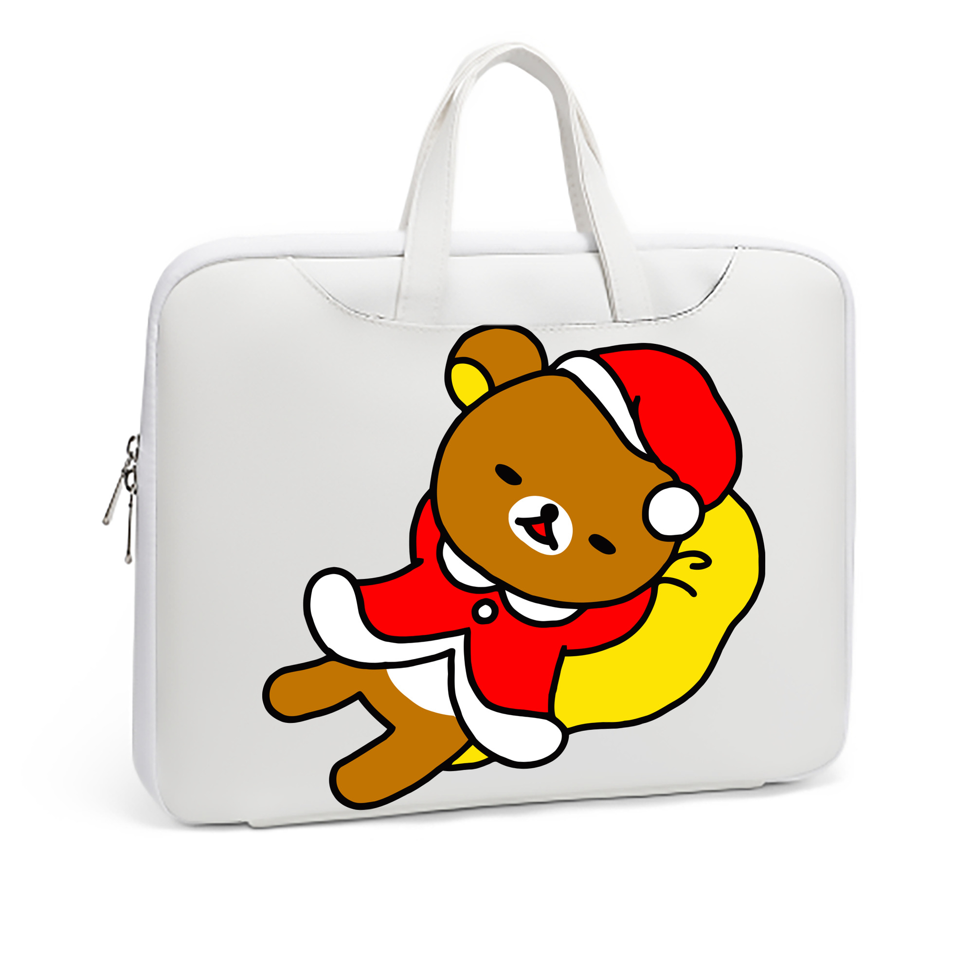 （画像用） リラックマ リラックマ キイロイトリ Rilakkuma Korilakkuma Kiiroitori レザーラップトップバッグ　ノートパソコンケース