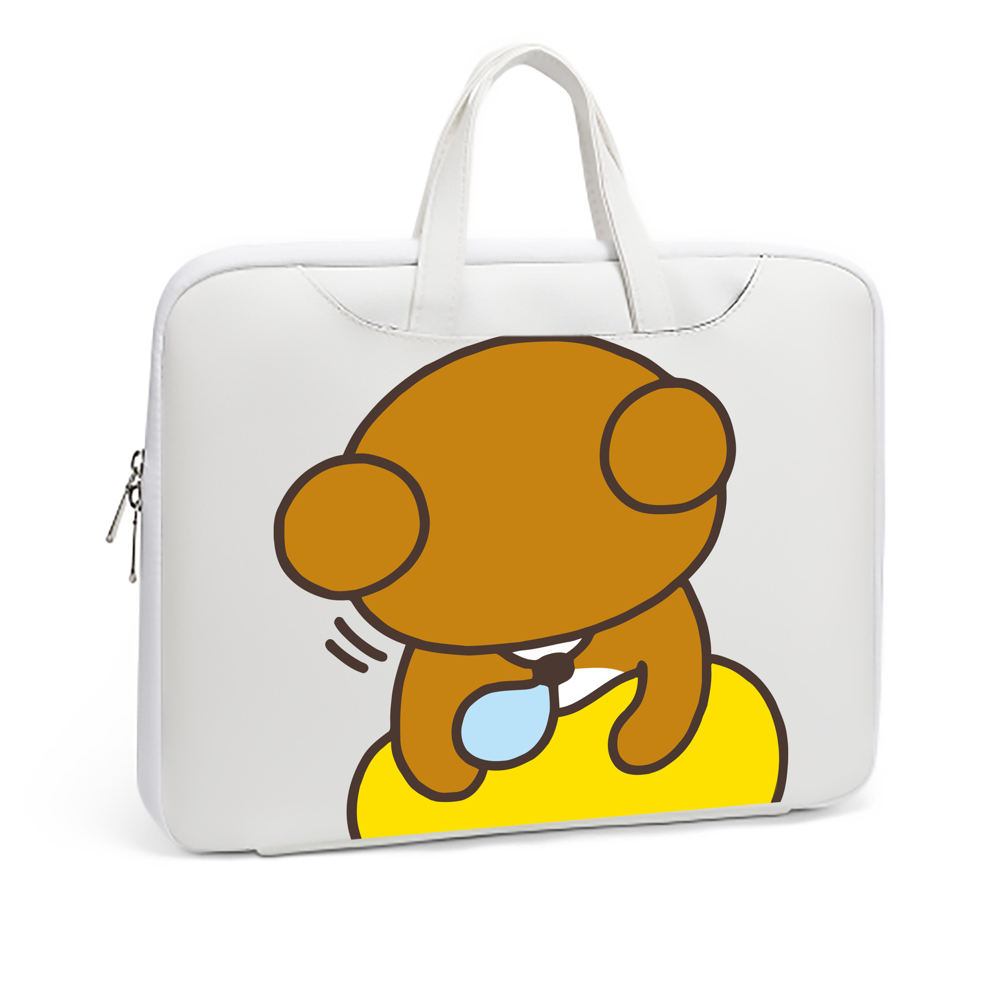 （画像用） リラックマ リラックマ キイロイトリ Rilakkuma Korilakkuma Kiiroitori レザーラップトップバッグ　ノートパソコンケース