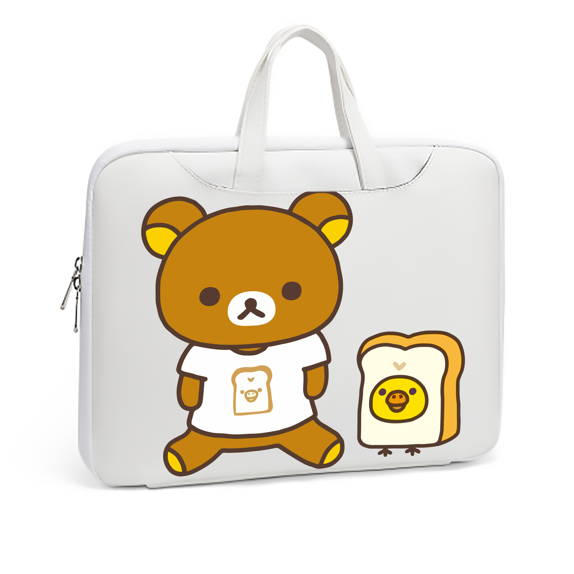 （画像用） リラックマ リラックマ キイロイトリ Rilakkuma Korilakkuma Kiiroitori レザーラップトップバッグ　ノートパソコンケース