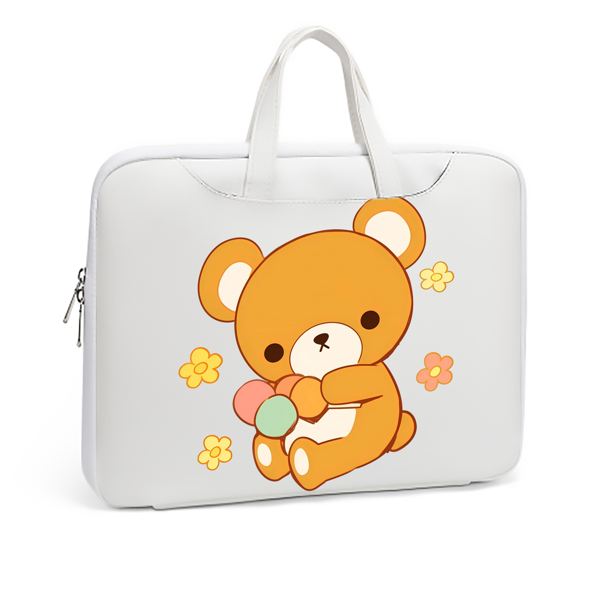 （画像用） リラックマ リラックマ キイロイトリ Rilakkuma Korilakkuma Kiiroitori レザーラップトップバッグ　ノートパソコンケース