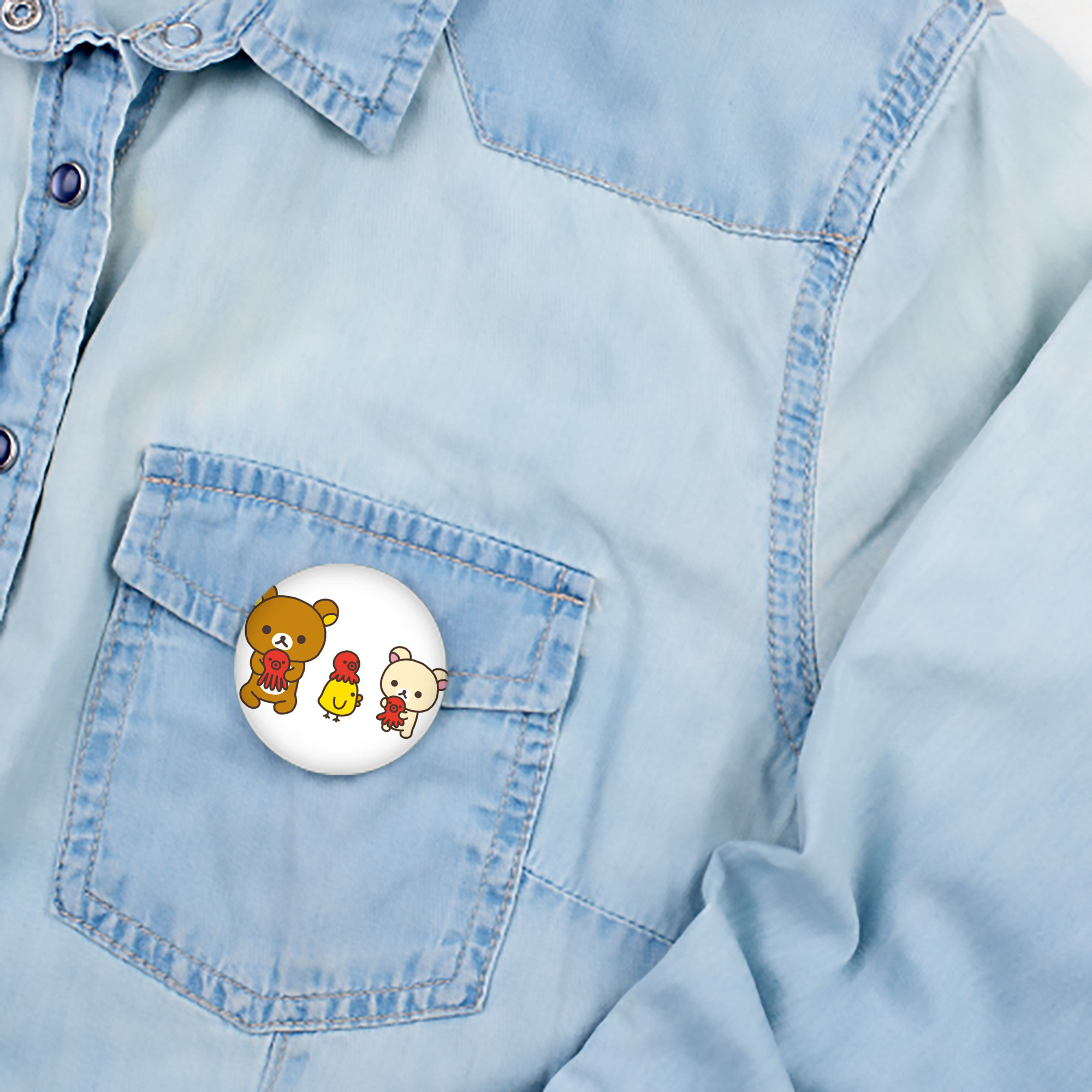 リラックマ リラックマ キイロイトリ Rilakkuma Korilakkuma Kiiroitori 6cm 缶バッジ 複数セット